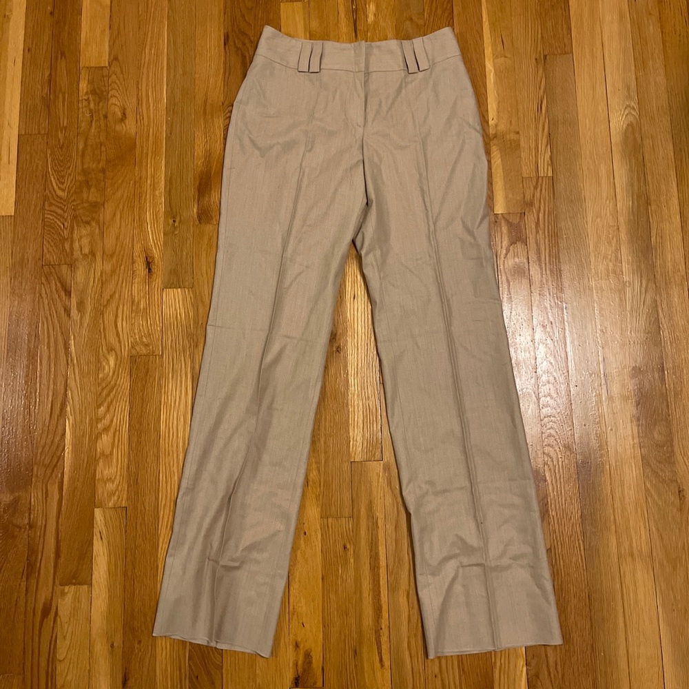Zanella Straight Leg Dress Pants Flat Front Beige